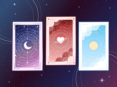 Galaxy Cards design galaxy illustration space