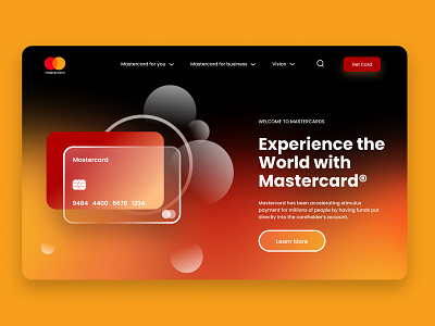 Mastercard Concept Landing Page card design mastercard ui visual design web design website