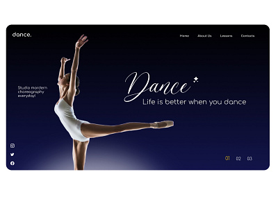 Dancing Concept Front Webage concept dance design figma photoshop typography ui web design webpage