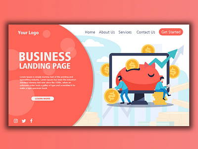 Business Landing Page Web app branding business design icon illustration landingpage learning ui ux webdesign website