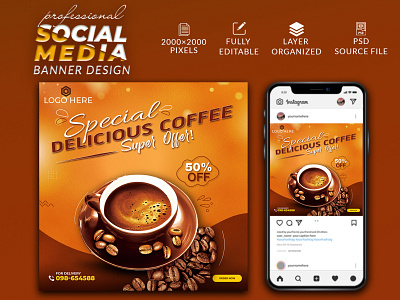Social Media post Design /Coffee banner