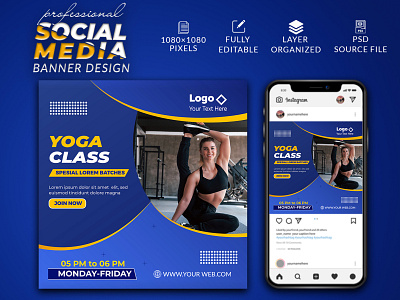 Yoga Social Media Design ad banner ads banner branding design designlogo facebook ads facebook post gym banner gym post header illustration instagram post logo podcast social media design social media kit yoga ads yoga banner yoga post