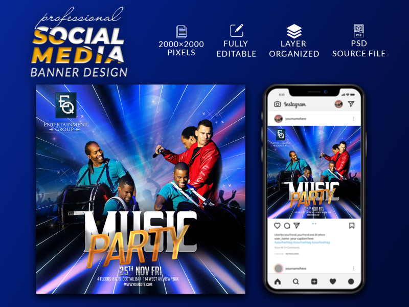 Music Party Social media banner design by Thufail Ahamed on Dribbble