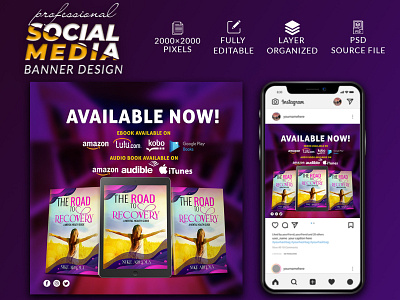 Book media kit/ post ad banner ads banner book media kit branding design facebook post graphic design illustration instagram post logo social media design social media post ui vector