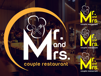 Mr and Mrs Restaurant Logo app logo brand cooking cooking logo couple logo creative logo design illustration logo minimal minimalist modern logo mrs logo music online.com onlineshop restaurant logo shop simple logo