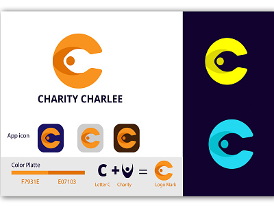 Charity Charlee Modern Logo. 2d 3d apps brand branding charity logo creative logo design falt graphic design icon illustration illustrator logo logos minimal modern logo simple logo typography vector