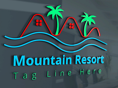 Mountain Resort Logo beach logo creative logo design graphic design illustration logo m logo modern logo mountain r logo resort simple logo