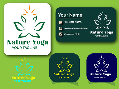 Nature Yoga Logo 2d animation branding creative logo design flat green illustration logo logos minimal modern logo nature simple logo ui vector