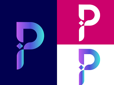 Modern P+i logo 3d branding colorful creative logo design graphic design it logo logo logos modern logo online logo p logo parashuram simple logo tech logo technology logo vector