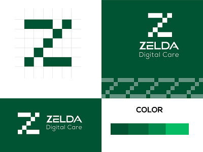 Zelda Digital Care Logo 3d branding creative logo design digital logo graphic design illustration letter logo logo modern logo simple logo solution tech logo vector water mark z logo zelda