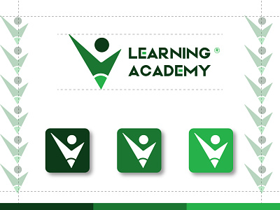 Learning Academy Logo academy branding creative logo design educational graphic design graphics home parashuram green logo illustration learning academy logo logos modern logo online academy pencil logo sdn shuva deb nath simple logo vector