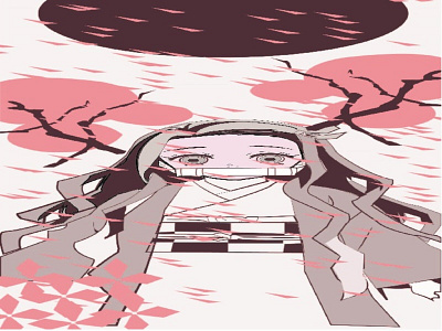 Nezuko(Demon Slayer) graphic design illustration