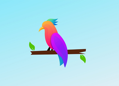 parrot colorful logo design icon illustration logo vector