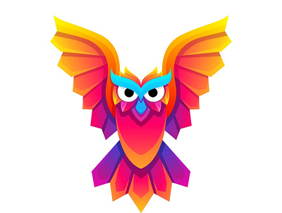 owl logo 3d branding colorfull graphic design logo motion graphics