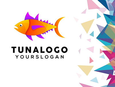 tuna fish colorful logo design colorful design icon logo tunafish vector