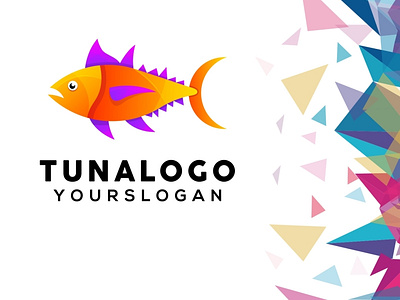 tuna fish colorful logo design colorful design icon logo tunafish vector