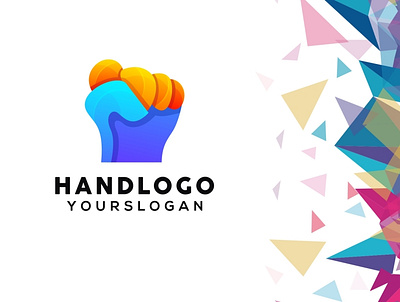hand colorful logo colorful design graphic design hand logo vector