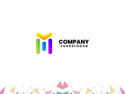 colorful letter M logo design branding colorful design icon illustration logo vector