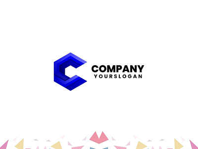 letter c colorful logo colorful design icon leter c logo polygon vector