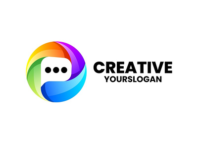 message colorful logo design