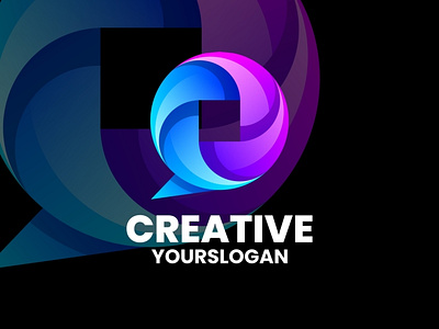 message colorful logo design