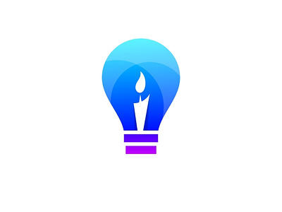 candle and bulb logo design