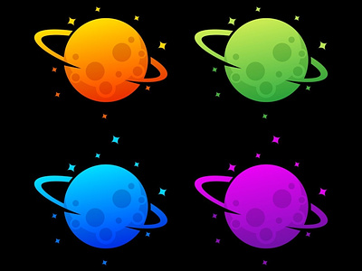 planet saturn logo colorful design