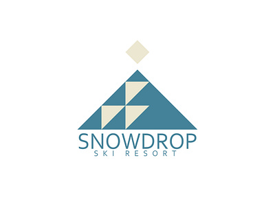 Daily Logo Challenge Day 8 - Ski Mountain , SnowDrop v1.0 dailylogochallange logo logo design minimal