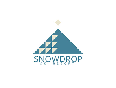 Daily Logo Challenge Day 8 - Ski Mountain , SnowDrop v2.0.0 dailylogochallange flat logo minimal