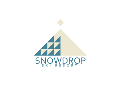 Daily Logo Challenge Day 8 - Ski Mountain , SnowDrop v3.0.0 dailylogochallange flat logo logo design logo designing minimal