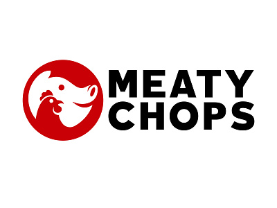 Meaty Chops food logo logodesign meat product meat shop pork