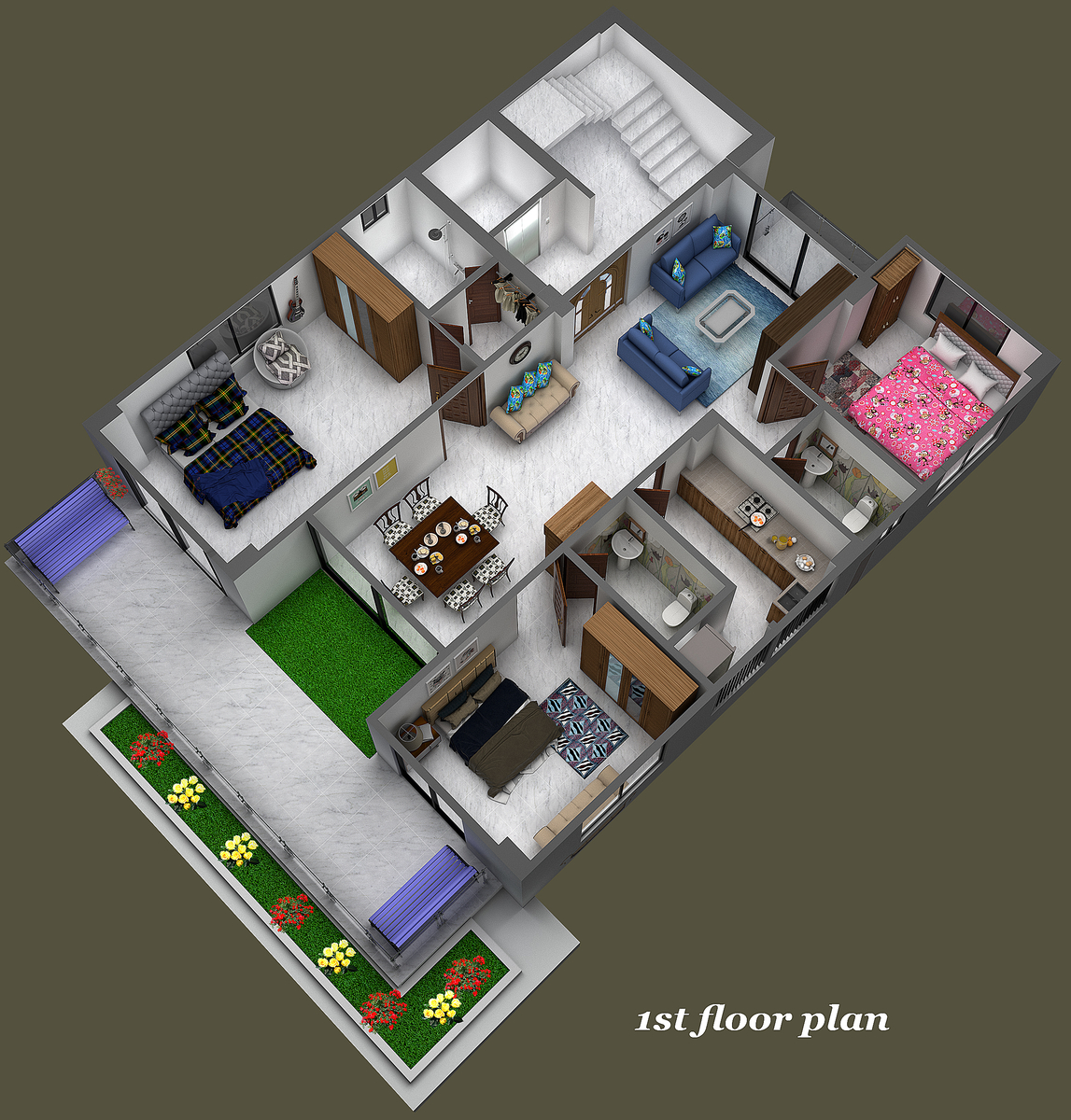 3D Floor Plan by Tanzia on Dribbble