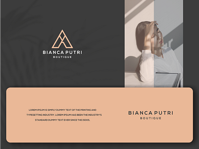 bianca abstract branding creative digital font letter logo modern typography vector