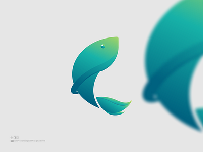 fish logo abstract background creative design illustration letter logo modern typography vector