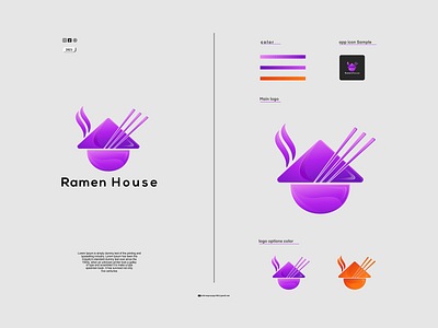 RAMEN HOUSE LOGO DESIGN abstract alphabet background creative design letter logo modern typography vector