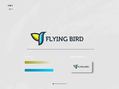 FLYING BIRD abstract background branding creative design letter logo modern typography vector