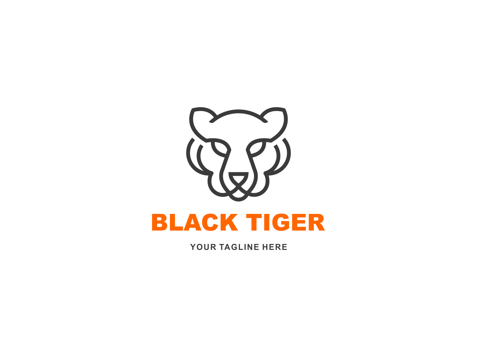 Animal Simple Black White Tiger Logo Stock Vector (Royalty Free) 2311711003  | Shutterstock