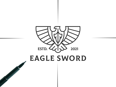 Sword Eagle logo design abstract branding creative design eagle eagle logo illustration ilustrations line art logo logo logo design modern monogram logo sword logo typography ui vector