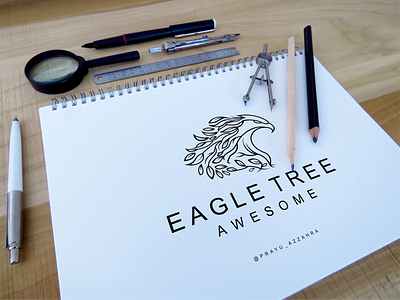 Eagle tree logo design