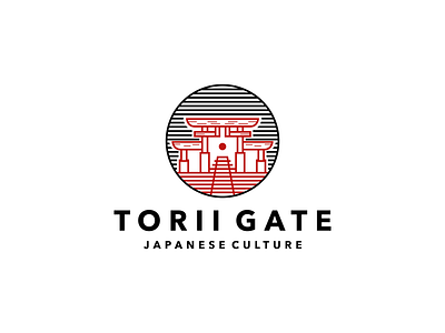 Torii Gate line art logo
