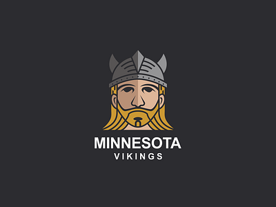 Minnesota viking line art logo design