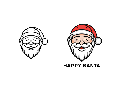 Happy Santa logo design 3d abstract animation branding creative design graphic design happy new year icon happy santa logo design illustration logo modern motion graphics typography ui vector