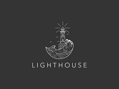 Lightouse line art logo design