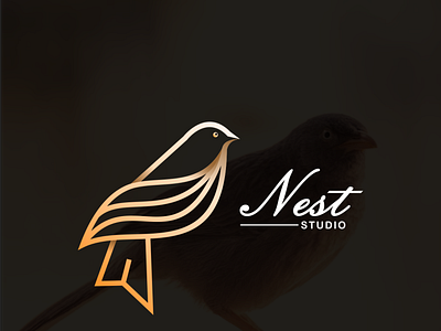 Bird line art logo