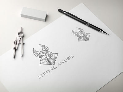 Strong Anubis line art logo design 3d abstract animation branding creative design graphic design illustration logo logo design modern motion graphics typography ui vector