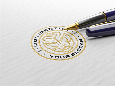 Lion Identity line art logo design
