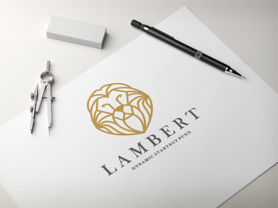 Lion " LAMBERT " logo design