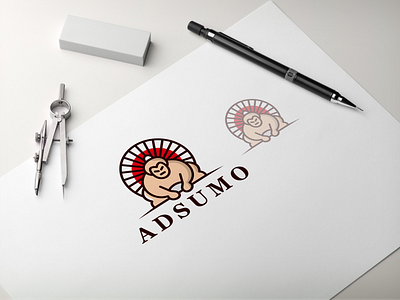 Adsumo line art logo design