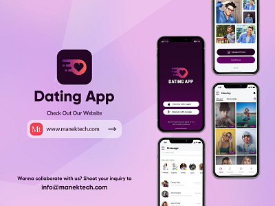 Dating App app application branding business couple date dating design flat goal illustration inquiry logo love mobile typography ui vector