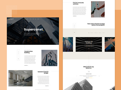 Construction & Architecture Service Landing Page architect architectural architecture building clean consultancy design designs engineers homepage interior landing page minimal minimalist properties real estate responsive website studios thinker uiux design